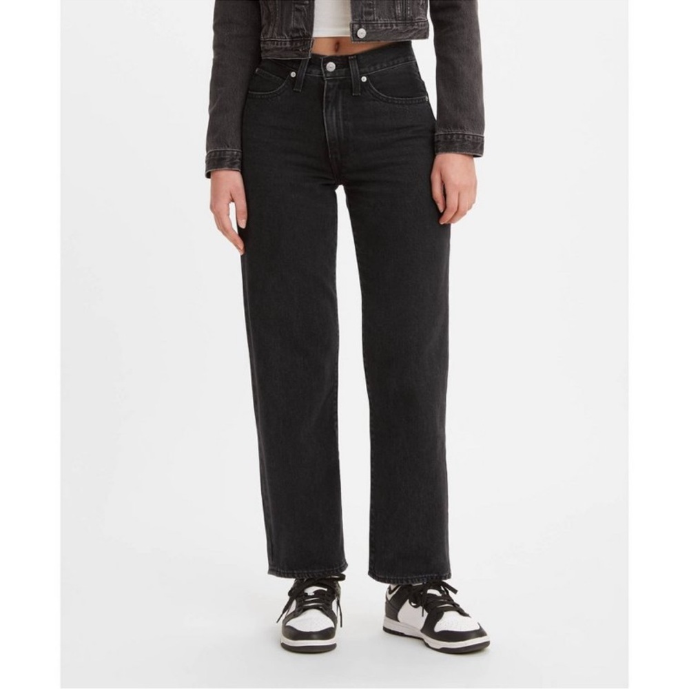 Levi's Mid Rise '94 Baggy Straight Jeans/Black Stonewash 32
